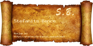 Stefanits Bence névjegykártya