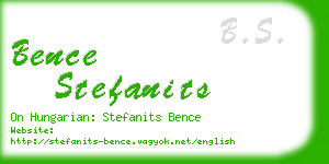 bence stefanits business card